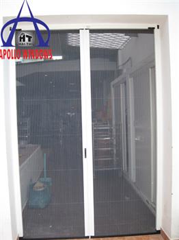 Cửa lưới xếp không ray (tay nắm nổi)