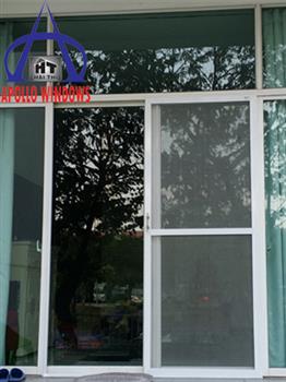 Cửa lưới muỗi lùa 1 cánh trắng sứ