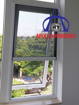 Cửa lưới xếp lên nhôm trắng sứ (dành cho cửa sổ)