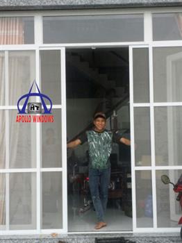 Cửa lưới muỗi lùa 2 cánh (màu trắng sứ dùng cho cửa đi)